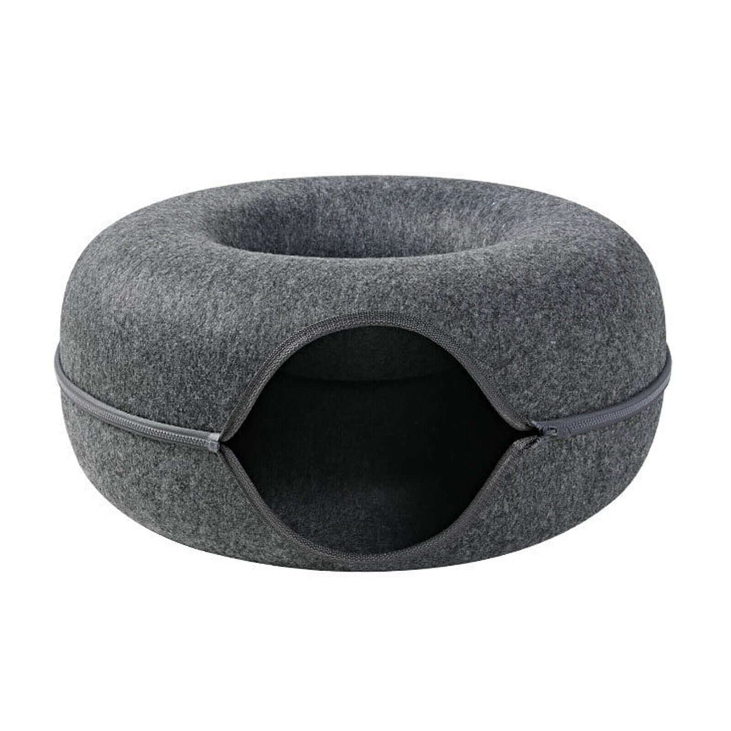 LONDOWİATunnel Interactive Cat Bed,Tunnel Interactive Cat Bed - Felt Cat Tunnel Bed Round Donut Felt Pet Nest Round Donut Interactive Play Toy