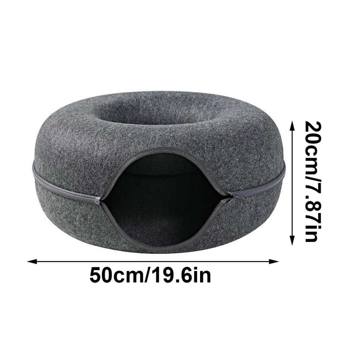 LONDOWİATunnel Interactive Cat Bed,Tunnel Interactive Cat Bed - Felt Cat Tunnel Bed Round Donut Felt Pet Nest Round Donut Interactive Play Toy
