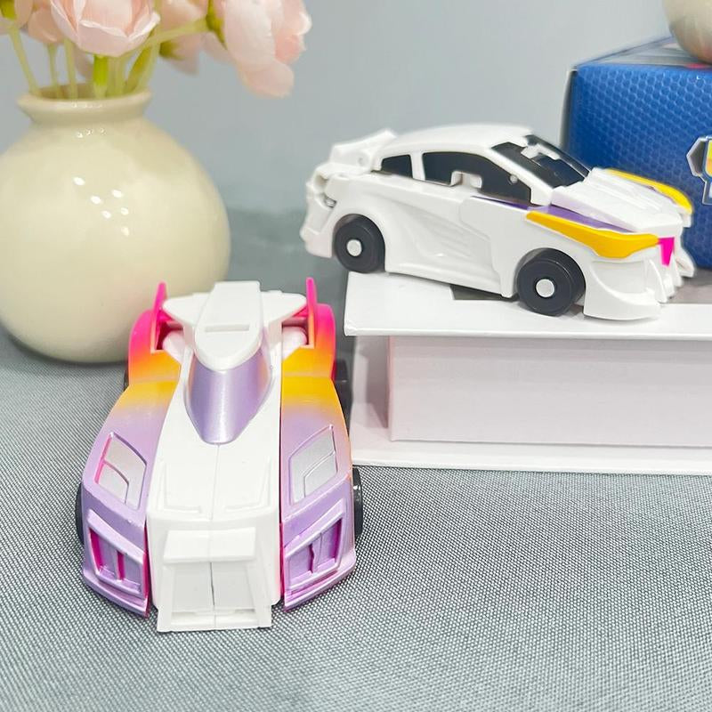 Feiyi Tianma Two Car Collision Deformation Pony Combined Unicorn Deformation Toy, 2 Magical Deformation Car Robots Set with Automatic Deformation & Collision Function, Toys