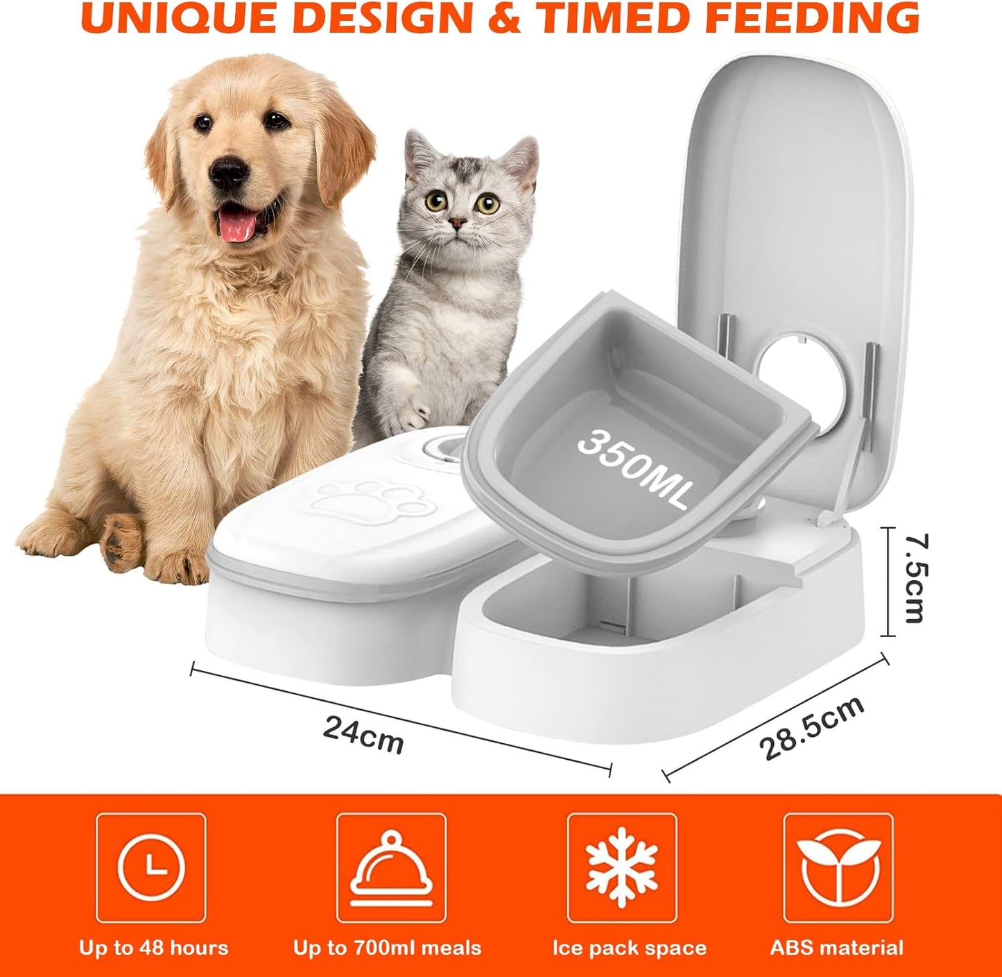 Automatic Pet Feeder Smart Food Dispenser For Cats Dogs Timer Stainless Steel Bowl Auto