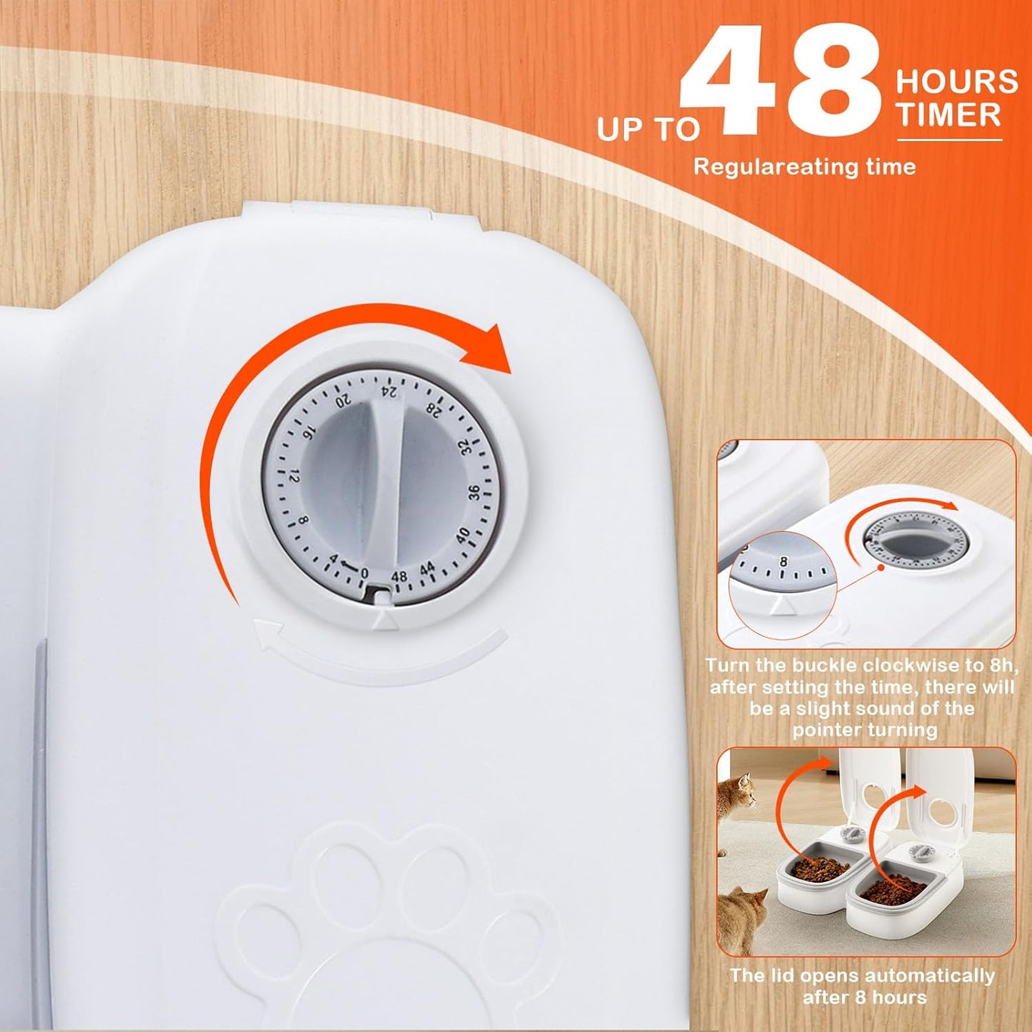 Automatic Pet Feeder Smart Food Dispenser For Cats Dogs Timer Stainless Steel Bowl Auto