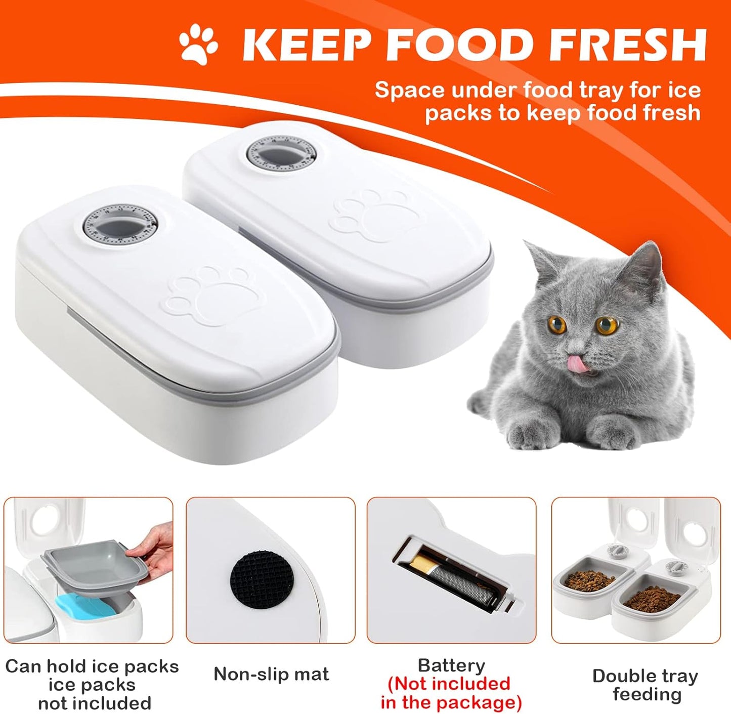 Automatic Pet Feeder Smart Food Dispenser For Cats Dogs Timer Stainless Steel Bowl Auto