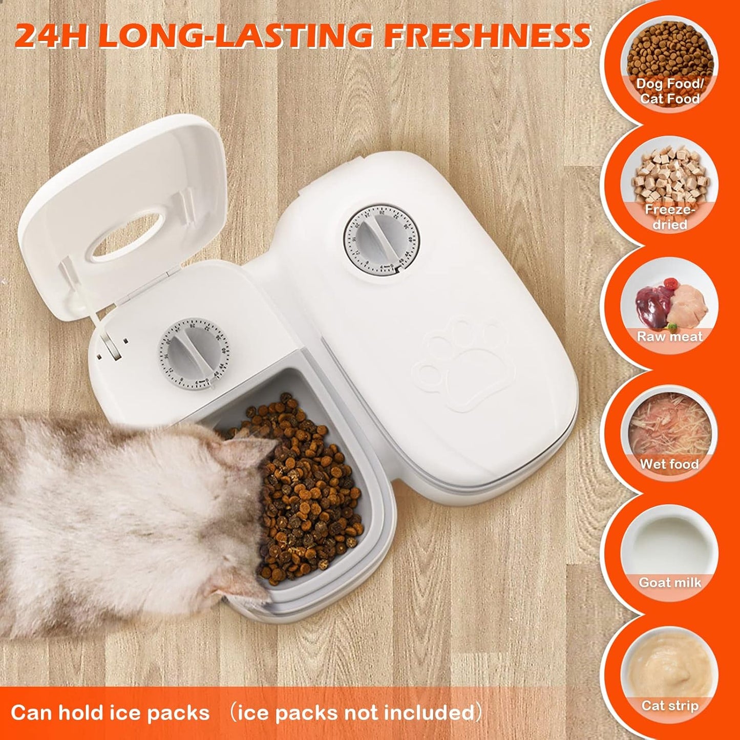 Automatic Pet Feeder Smart Food Dispenser For Cats Dogs Timer Stainless Steel Bowl Auto