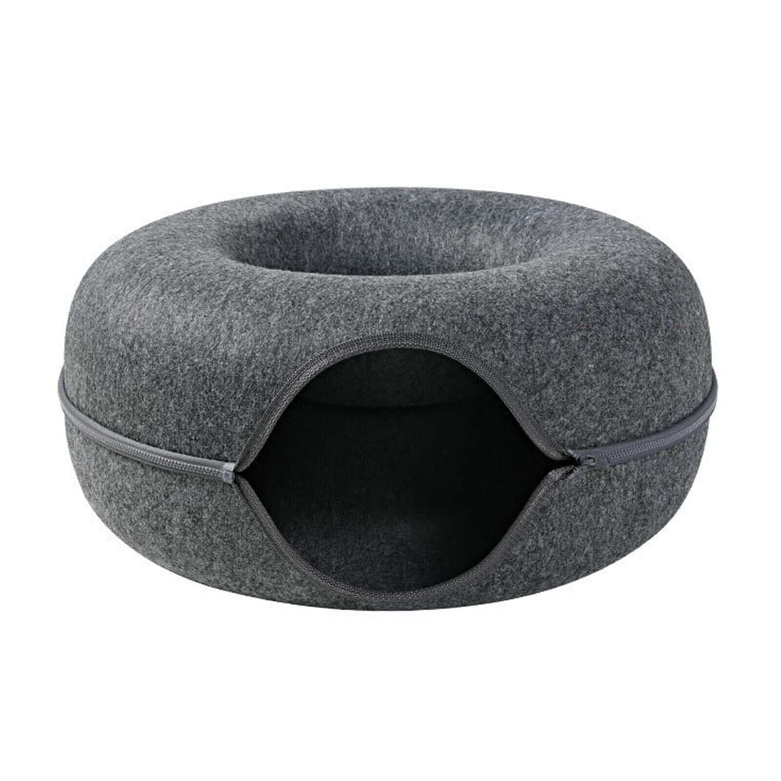 LONDOWİATunnel Interactive Cat Bed,Tunnel Interactive Cat Bed - Felt Cat Tunnel Bed Round Donut Felt Pet Nest Round Donut Interactive Play Toy
