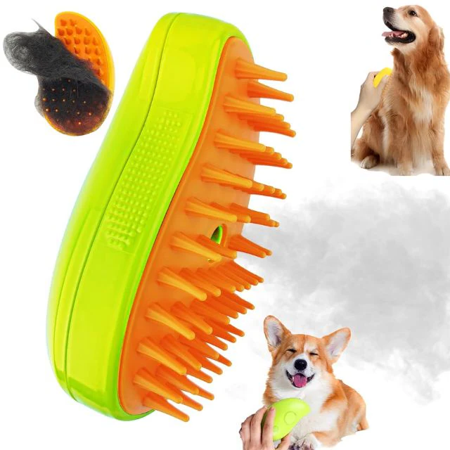 LONDOWİApet shop,Steamy Dog Brush - No More Fur Everywhere