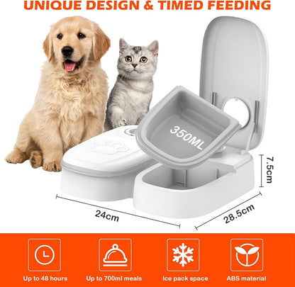 Automatic Pet Feeder Smart Food Dispenser For Cats Dogs Timer Stainless Steel Bowl Auto