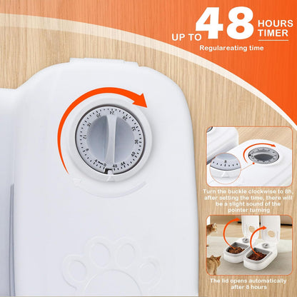 Automatic Pet Feeder Smart Food Dispenser For Cats Dogs Timer Stainless Steel Bowl Auto